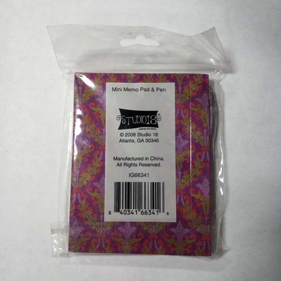 Decorative Mini Notepad with "A" Monogram and Mini-pen - Picture 2 of 2